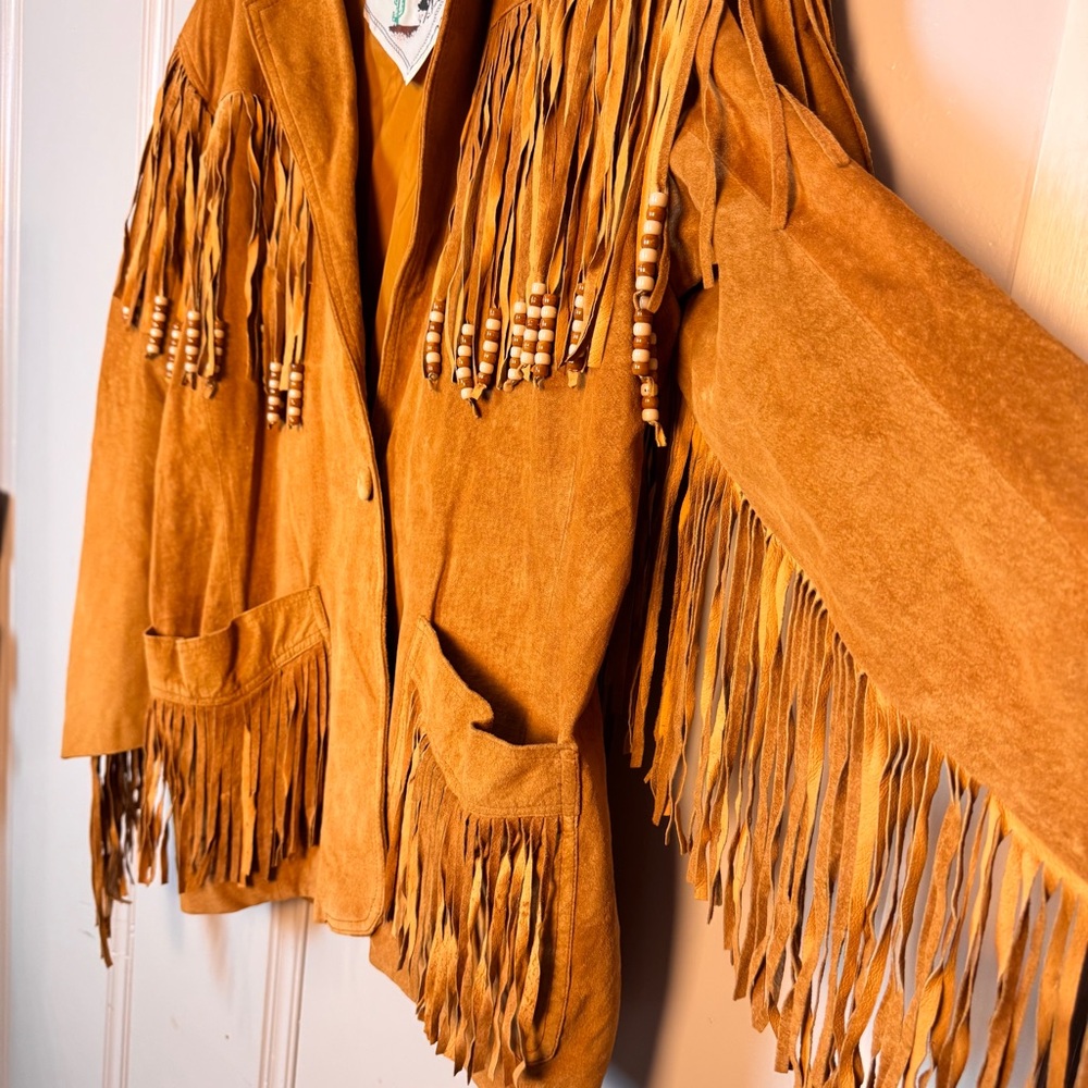 Vintage Desperado Suede Fringe Beaded Jacket – Western Boho Style Size 1 X - Picture 9 of 16